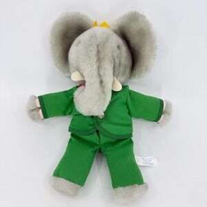 Vintage 1977 Eden Toys Babar the Elephant Plush 11" Green Suit King Korea